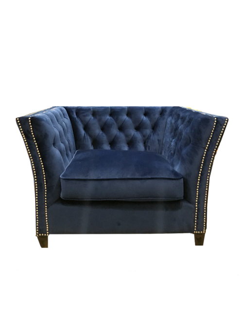 Sebastion Dark Blue 1 Seat Sofa