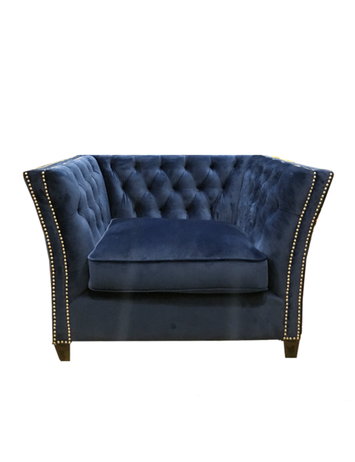 Sebastion Dark Blue 1 Seat Sofa