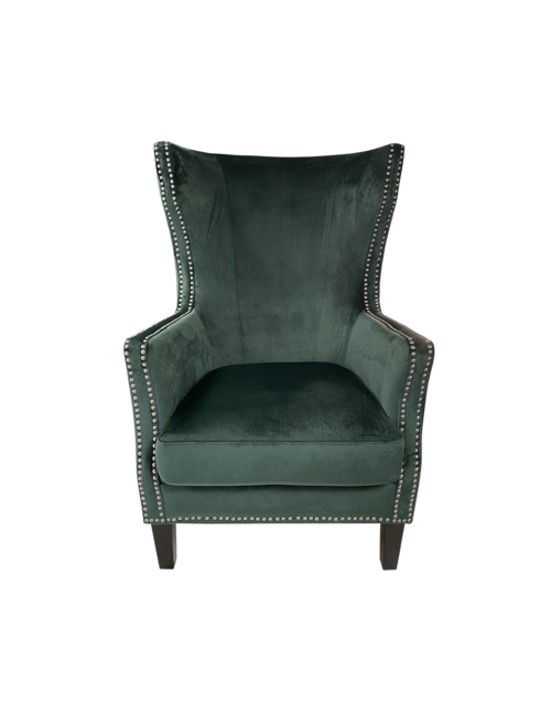 ASHTON ARMCHAIR IN DARK GREEN VELVET