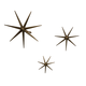 Set Of 3 Bronze Wall Stars