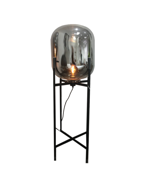 LARGE PLATINUM GLASS BUBBLE FLOOR LAMP
