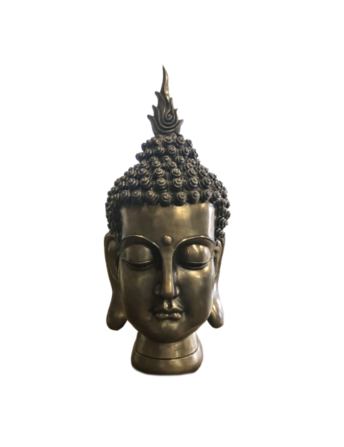 MEDIUM BRONZE LOOK BUDDHA HEAD