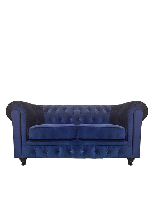 Velvet Chesterfield 2 Seat - Dark Blue