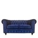 Velvet Chesterfield 2 Seat - Dark Blue