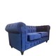 Velvet Chesterfield 2 Seat - Dark Blue