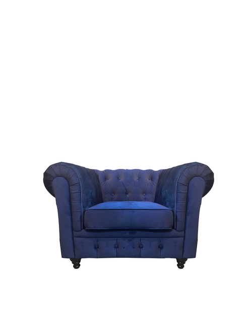 Velvet Chesterfield 1 Seat - Dark Blue