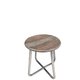 46CMD RECYCLED ELM AND STAINLESS SIDE TABLE
