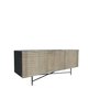 140CML GREY PINE AND STEEL SIDEBOARD