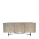 140CML GREY PINE AND STEEL SIDEBOARD