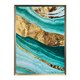 Acrylic - Aqua/Gold Marble -  80Cmw X 120Cmh