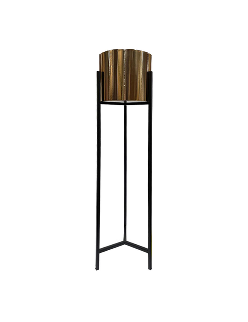 107Cmh Black Stand With Brass  Pot