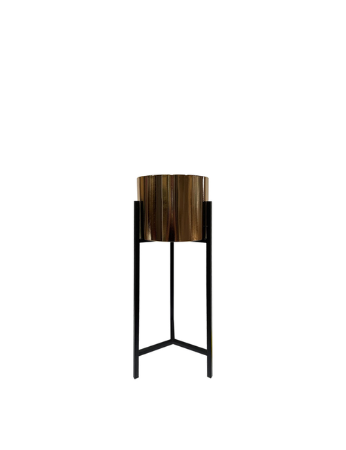 53Cmh Black Stand With Brass Pot