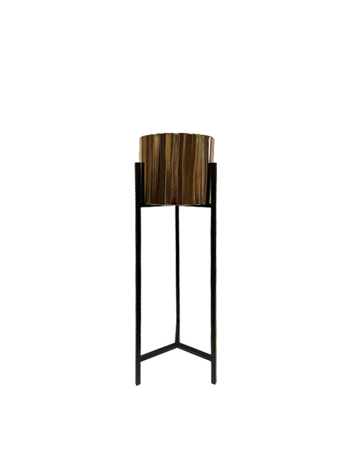 87Cmh Black Stand With Brass Pot