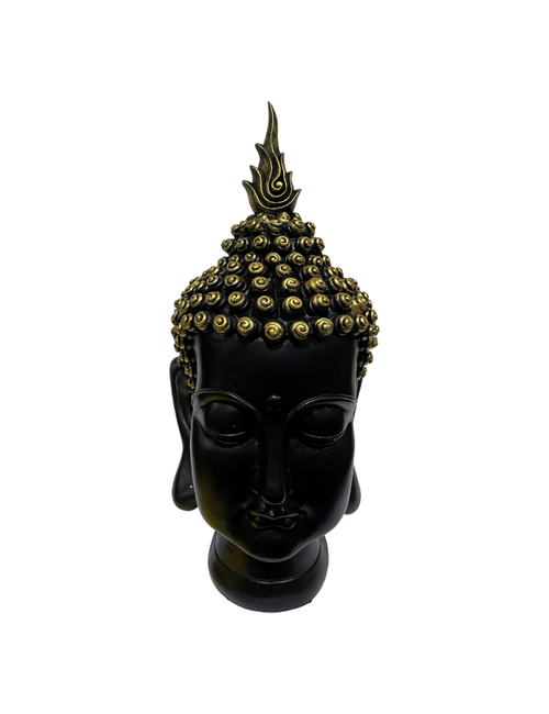 XL BLACK BUDDHA HEAD GOLD CAP