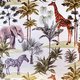 White Velvet Zebra, Elephant, Giraffe Cushion