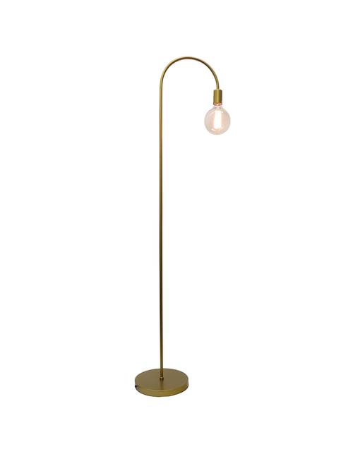 GOLD INDUSTRIAL CURVE FLOOR LAMP