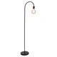 Black Industrial Curve Floor Lamp