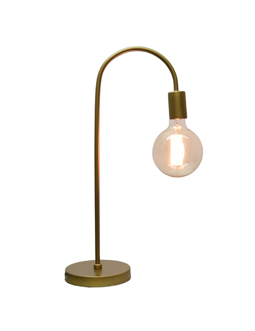 Gold Industrial Curve Table Lamp