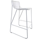 WHITE WIRE SLING COUNTER STOOL