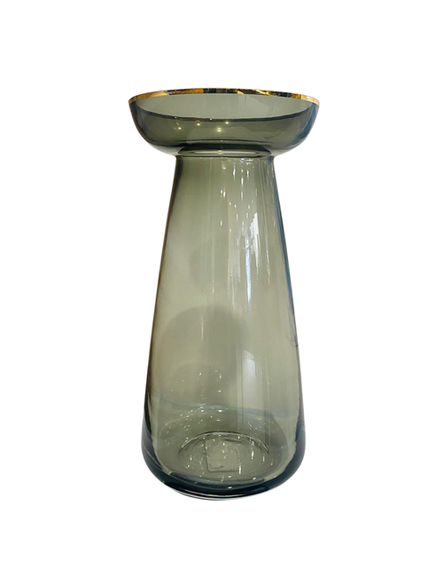 LARGE NOUVEL GOLD TOP GLASS VASE