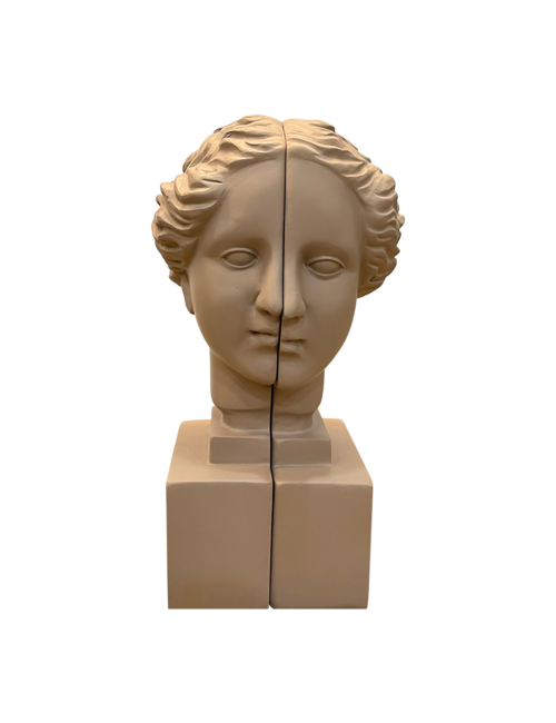 Beige Lady Head Bookends