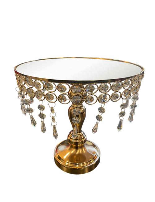 Large Gold Bling Cake Stand With Crystals