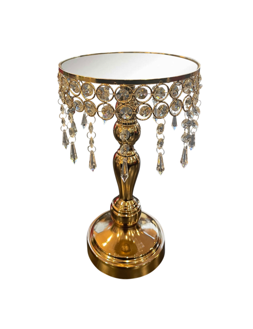 SMALL GOLD  BLING CAKE STAND WITH CRYSTALS