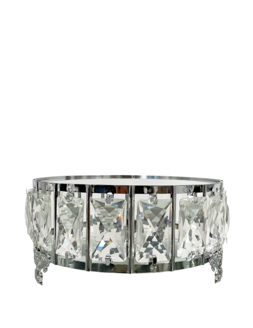 SILVER SILVER ROUND BLING STAND