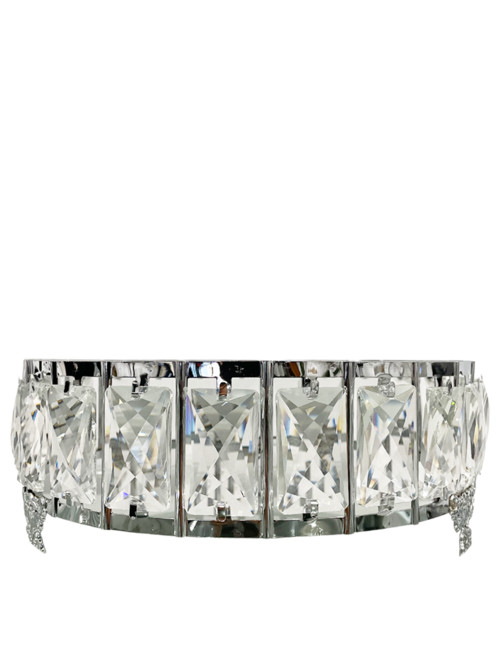 LARGE SILVER ROUND BLING STAND