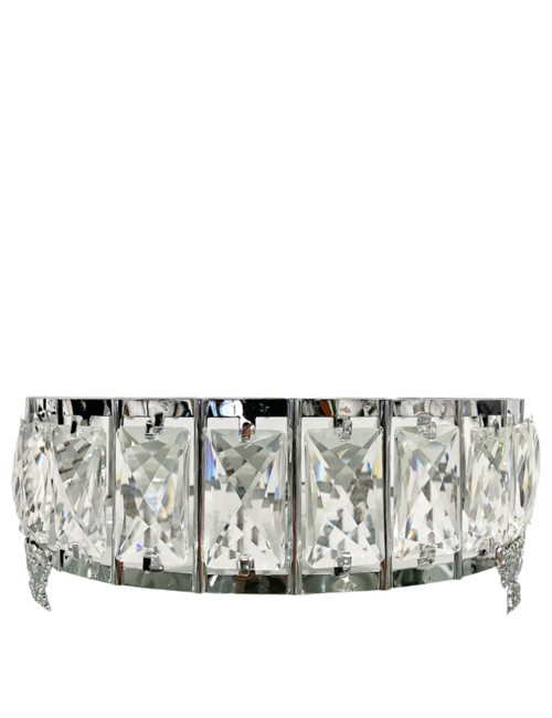 LARGE SILVER ROUND BLING STAND