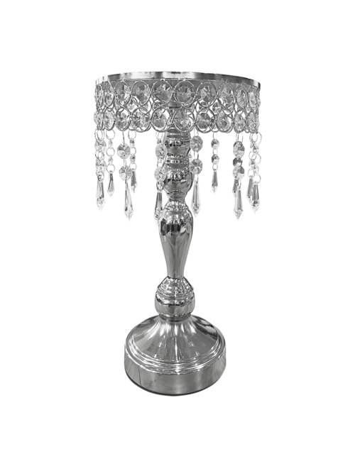 SMALL SILVER BLING CAKE STAND WITH CRYSTALS