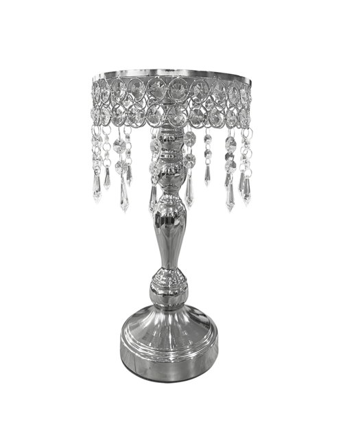 SMALL SILVER BLING CAKE STAND WITH CRYSTALS