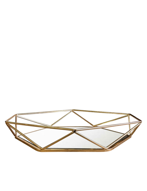 HEXAGONAL GOLD WIRE TRAY LARGE