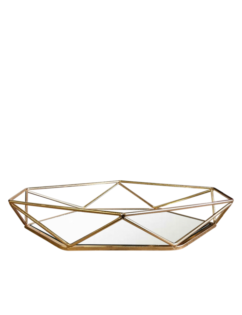 HEXAGONAL GOLD WIRE TRAY LARGE