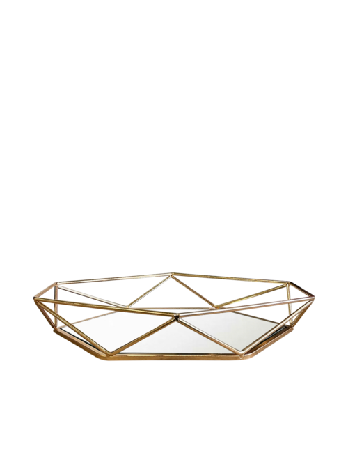 HEXAGONAL GOLD WIRE TRAY SMALL