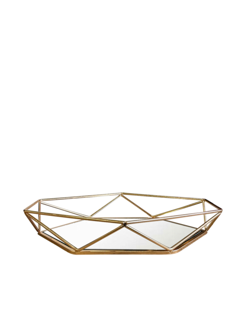Hexagonal Gold Wire Tray Small