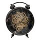 AGED BLACK COG OLD FASHIONED ALARM CLOCK