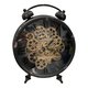 AGED BLACK COG OLD FASHIONED ALARM CLOCK