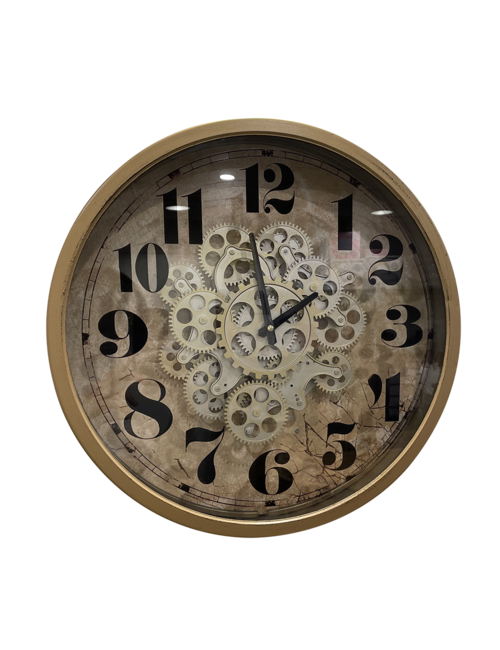 46Cmd Cream Black Numbers Cog Clock