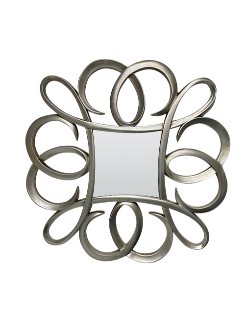 SILVER SWIRL FRAMED MIRROR