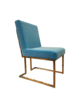 Gold Stainless Dining Chair Aqua Fabric