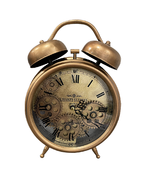 Aged Copper Cog Old Fashioned Alarm, Old Fashioned Alarm Clock