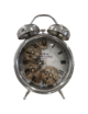 SILVER COG OLD FASHIONED ALARM CLOCK