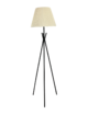 BLACK TRIPOD FLOOR LAMP W/ CREAM SHADE