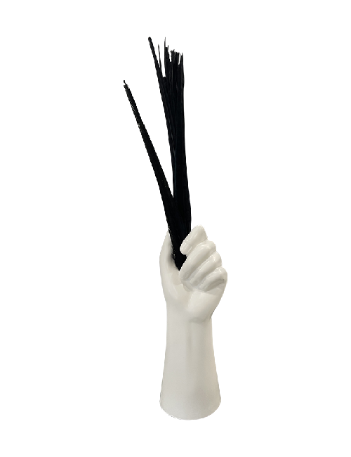 White Ceramic Hand Vase