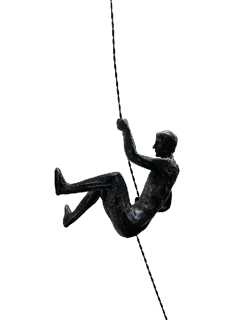 Left Hand Up Climbing Man