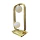 Vertical 2 Glass Ball In Square Ring Table Lamp