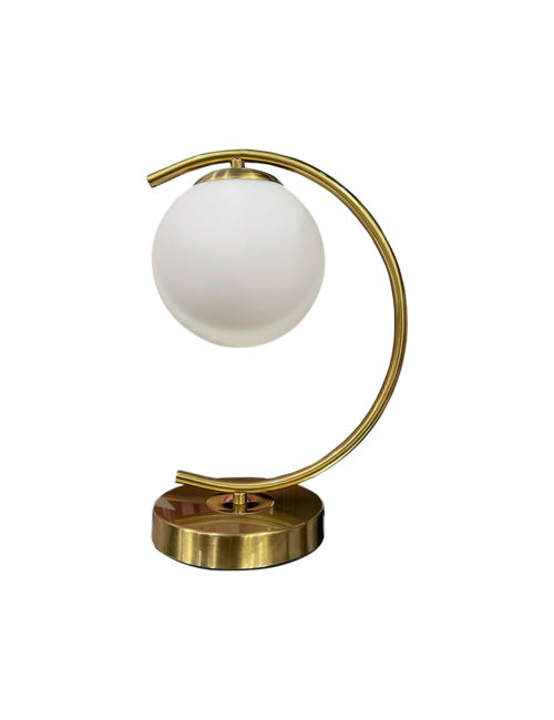 GLASS BALL ON ROUND STEM TABLE LAMP