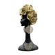 African Lady Gold Rose Hair  Big Gold Disc Earrings