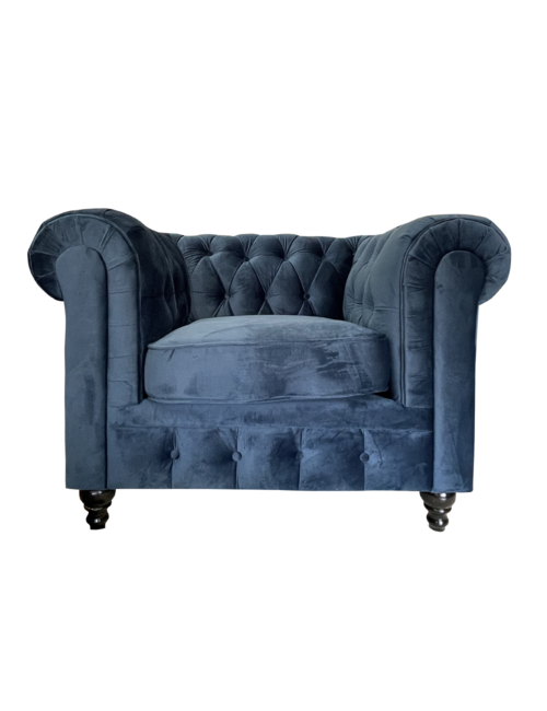 Velvet Chesterfield 1 Seat - Jeans Blue 